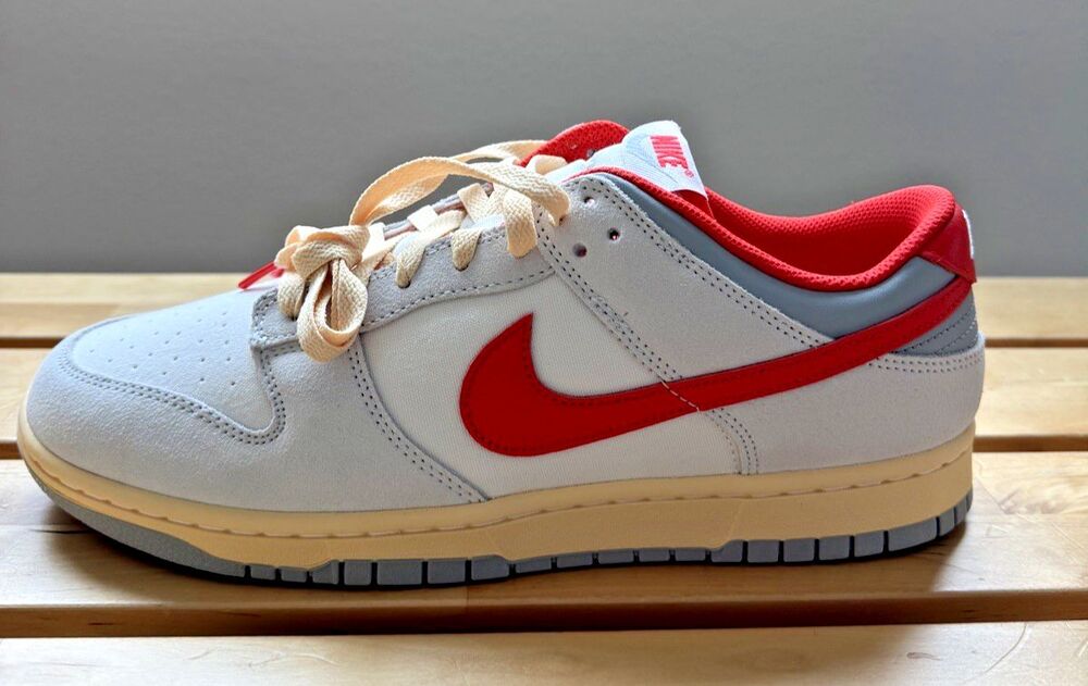 Nike Men's Dunk Low  "Athletic Department" in Sail/Picante Red - Picture 10 of 12